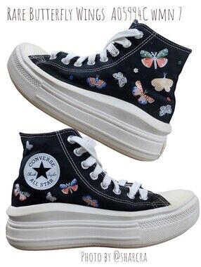 Converse Chuck Taylor All Star Move Platform High Top Butterfly Wings Women's 7